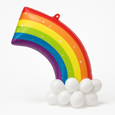 Sparkling Rainbow Foil Balloon with Latex Clouds